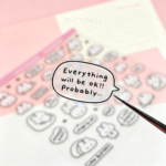 Cute bunny quote transparent sticker close-up, journal decor | Giftsmill