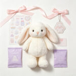 Cute plush doll gift set with stickers, acrylic charm and stationery packaging | Giftsmill